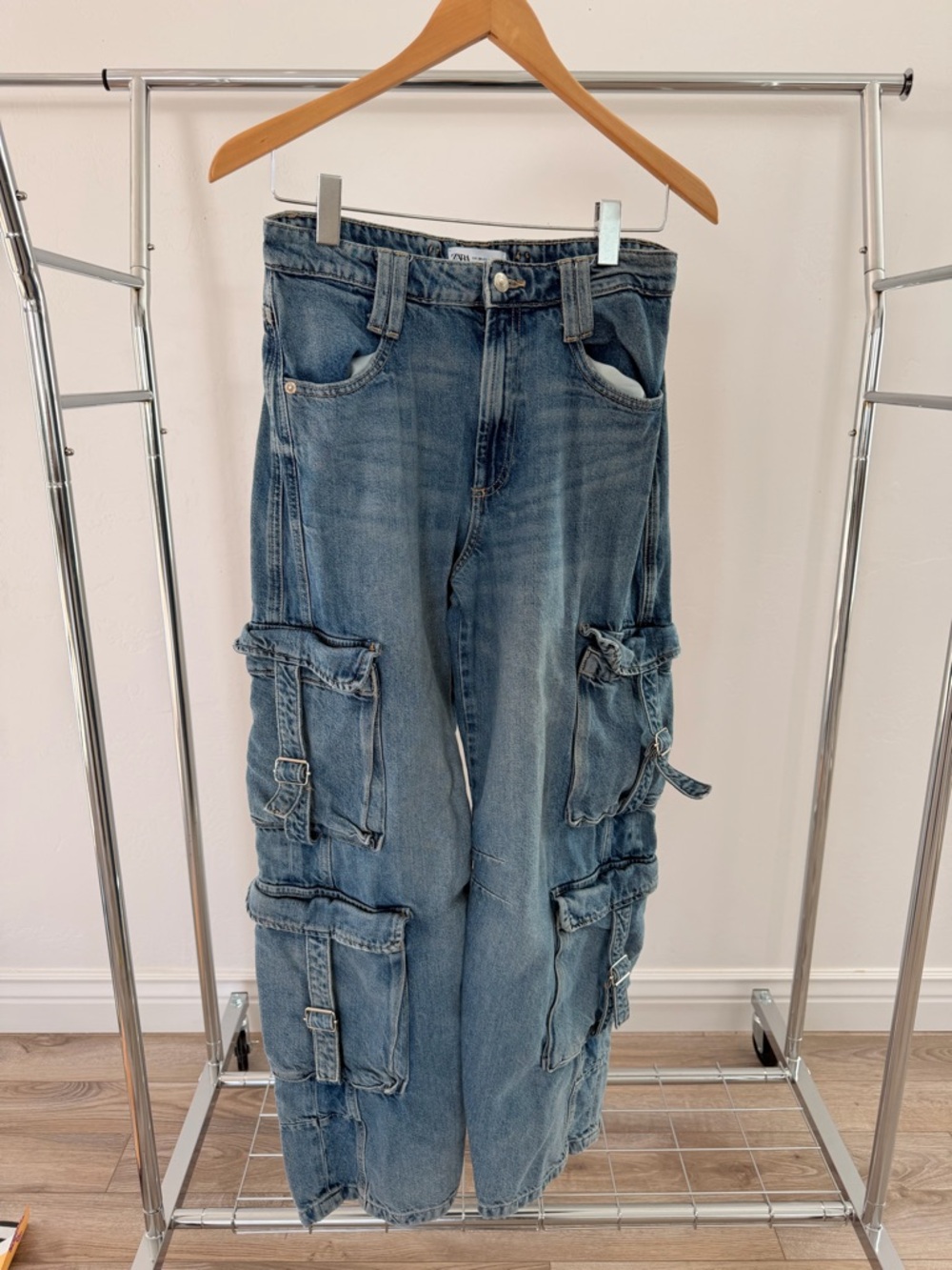 Zara Light Blue Denim carpenter Jeans